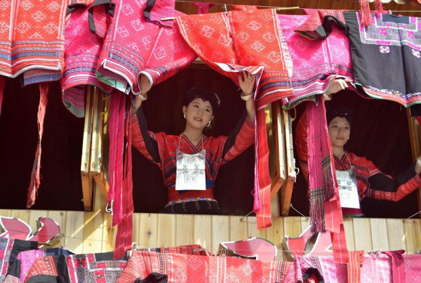 Lots of red appears during Yao festival in Guangxi, China