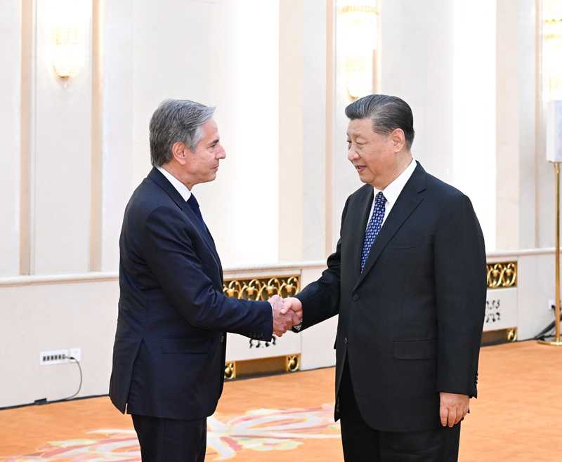 Chinese President Xi Jinping Meets with U.S. Secretary of State Antony Blinken