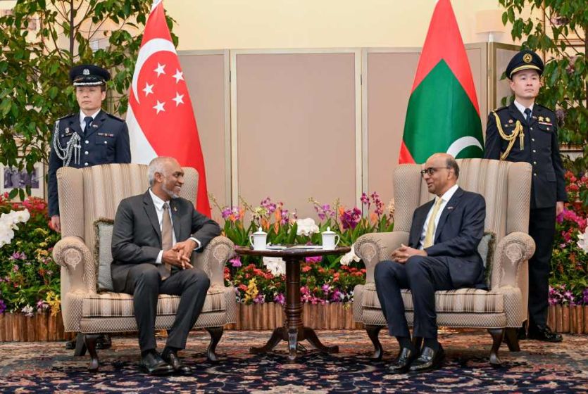 President of Maldives pays courtesy call on President of Singapore