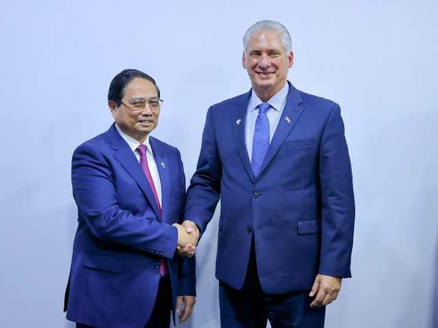 Vietnamese Prime Minister meets Cuban President on 17th BRICS Summit margin