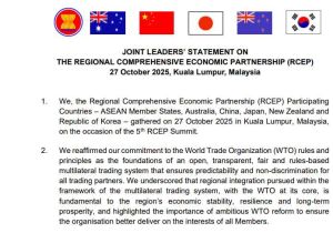 Joint Leaders’ Statement on the Regional Comprehensive Economic Partnership (RCEP)