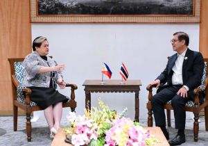 Thai Foreign Minister holds a bilateral meeting with Philippine Foreign Secretary during ASEAN Foreign Ministers&rsquo; Retreat