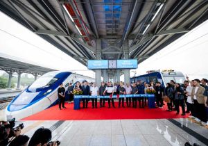 Launching Ceremony for the Arrival of the EMU & E-Loco Trains of the ECRL Project Held in Kuantan,Malaysia