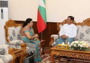 Myanmar Foreign Minister U Than Swe receives Ambassador of Sri Lanka to Myanmar