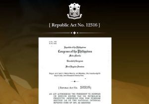 ​Philippine President  signs RA 12316 granting the President emergency powers to suspend, reduce fuel excise tax