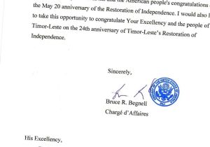 Timor-Leste Receives Congratulations from U.S. President on 24th Restoration of Independence Anniversary and ASEAN Membership