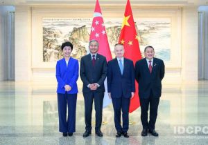 Minister of the IDCPC Meets with Chairman of the PAP External Relations Committee and Minister for Foreign Affairs of Singapore
