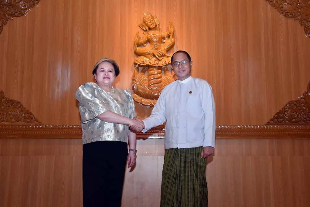 Myanmar Foreign Minister Receives the Special Envoy of the ASEAN Chair on Myanmar, Philippine Foreign Secretary 