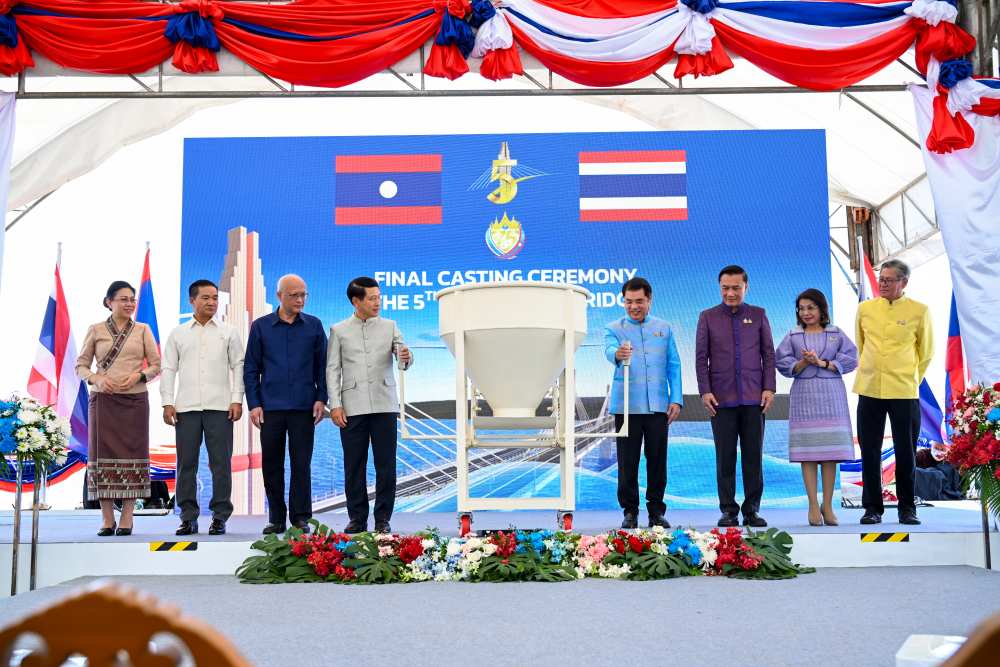 The 5th Thai-Lao Friendship Bridge connects nations in symbolic concrete casting ceremony