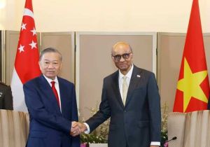 Top Vietnamese leader holds talks with Singaporean President