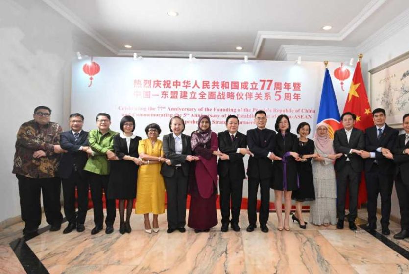 Chinese Mission to ASEAN Hosts Reception Celebrating the 77th Anniversary of the Founding of the People&rsquo;s Republic of China and the 5th Anniversary of the China-ASEAN Comprehensive Strategic Partnership